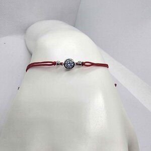 NEW Sterling Silver 925 Round Design With Red String Bracelet